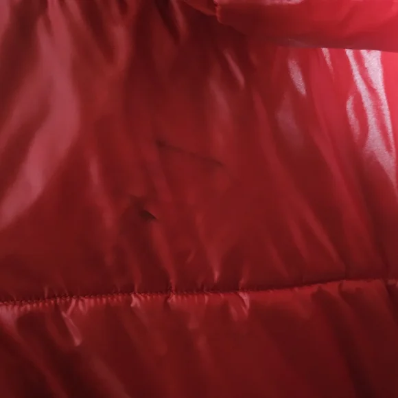 Michael Kors Womens Shiny Red Puffer Jacket Size Large - Picture 5 of 6